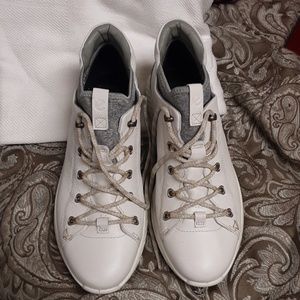 Goretex (think there golf shoes) but nice boots